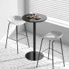 Antourlamm Kitchen Bar Table, Black Side Table Round Coffee Table, Small End Table Dining Table Cocktail Table Coffee Table Bistro Pub Tables for Living Room, Bedroom, Small Space (Size : 48x62cm) view 1