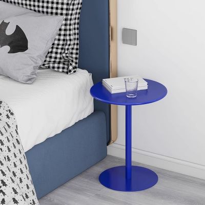 Antourlamm Round Bar Table, Cocktail Table, High Top Table, Indoor-Outdoor Small Medium Kitchen Dining Room Furniture Table, with Blue Leg, Easy to Assemble (Size : 48x56cm)