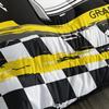 AILONEN Cartoon Racing Car Comforter Set Full Size, Extreme Sports Theme Bedding Set,Black White Grid Sheet Set,Race Car Bed in a Bag,Cool Sports Car Bedsheets Set,1 Fitted Sheet 2 Pillowcases view 4