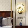 SteFik Wall Light Indoor Brushed Brass Circular Wall Sconce Modern Marble LED Wall Lamps Living Room Study Wall Lighting Bedroom Hallway Wall Lights 4000K H12.21in Bedside Decor Lamp,Pendant view 2
