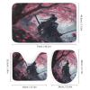 FBMLBRB Brebasf Modern Japan Samurai Cherry Blossoms for Bathroom Shower Curtains Sets with Rugs 4Pcs Abstract Spring Nature Landscape Game Samurai Shower Curtains Sets (12Hooks) view 3
