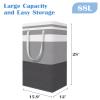BlissTotes 3-Pack Laundry Basket, FreestandingWaterproof Laundry Hamper, Collapsible Tall Clothes Hamper with Easy Carry Handles for Clothes, Towels in the Family and Dorm,Gradient Grey,88L view 2