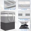 BlissTotes 3-Pack Laundry Basket, FreestandingWaterproof Laundry Hamper, Collapsible Tall Clothes Hamper with Easy Carry Handles for Clothes, Towels in the Family and Dorm,Gradient Grey,88L view 4