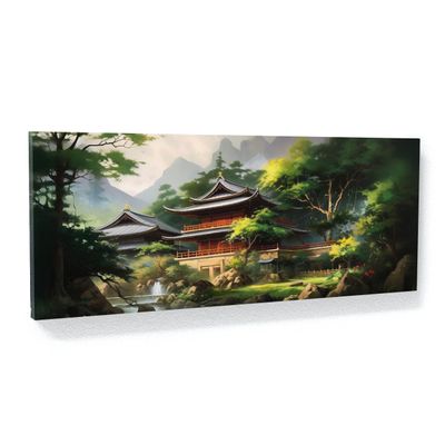 Sense Canvas Japanese Temple 7 Canvas Art - Home Decor Wall Art Print Poster Painting Medium 30x12 / 1.5"