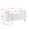 GERRIT Elegant Upholstered Linen Storage Bench with Cylindrical Arms, Storage Ottoman Bench with Electroplate Iron Legs for Hallway, Living Room, Bedroom (White) view 3