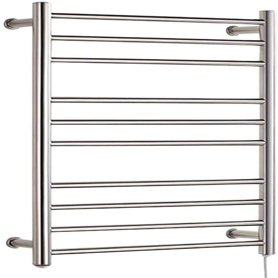 Bathroom Wall Heater Towel Warmer Rack Dryer Rack, Wall Mountable 10 Bar Stainless Steel Electric Bathroom Spa Hot Towel Warmer Rack, Polished 30.819.74.8In,Plugin