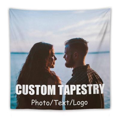 Asudfgh Custom Wall Tapestry with Name and Signs, Personalized Funny Backdrop for Wedding, Birthday, Valentines Day Gift, Create Your Own, H 60"x60"