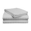 3 Piece Hospital Bed Sheet Set, 100% Egyptian Cotton 400 Thread Count, Soft and Comfy, Standard Size 36X80 Inch with 6 Inch Deep Pocket, Light Grey Stripe view 1