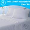 3 Piece Hospital Bed Sheet Set, 100% Egyptian Cotton 400 Thread Count, Soft and Comfy, Standard Size 36X80 Inch with 6 Inch Deep Pocket, Light Grey Stripe view 2