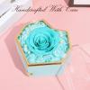 Preserved Cyan Real Rose with Necklace Forever Flowers Diamond shaped Box for Mom Wife Girlfriend Grandma on Mothers Day Birthday Valentines Christmas Anniversary Beatiful Gifts for women view 4