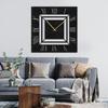 SIGNLEADER Metal Wall Clock Decor Wall Art Silent Battery Operated, Square Illusion Roman Numeral Wall Sculpture Clock Hangings Home Decoration for Living Room, Bedroom, Kitchen, Bathroom - 36" Black view 1