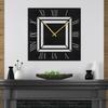 SIGNLEADER Metal Wall Clock Decor Wall Art Silent Battery Operated, Square Illusion Roman Numeral Wall Sculpture Clock Hangings Home Decoration for Living Room, Bedroom, Kitchen, Bathroom - 36" Black view 3