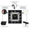 SIGNLEADER Metal Wall Clock Decor Wall Art Silent Battery Operated, Square Illusion Roman Numeral Wall Sculpture Clock Hangings Home Decoration for Living Room, Bedroom, Kitchen, Bathroom - 36" Black view 4