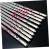 BIUDECO 5pairs Elegant Silver Stainless Steel Chopsticks with Plum Blossom Design Portable Reusable Tableware for Home Dining and Travel Dishwasher Safe view 3