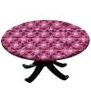 Leafage Pink Print Round Outdoor Tablecloth, Stain-Resistant Wipeable Table Cover, for Dining Parties Wedding Table Fit for 36" Table view 1