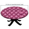 Leafage Pink Print Round Outdoor Tablecloth, Stain-Resistant Wipeable Table Cover, for Dining Parties Wedding Table Fit for 36" Table view 4