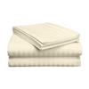 3 Piece Hospital Bed Sheet Set, 100% Egyptian Cotton 400 Thread Count, Soft and Comfy, Twin XXL Size 39X84 Inch with 12 Inch Deep Pocket, Ivory Stripe view 1