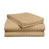 3 Piece Hospital Bed Sheet Set, 100% Egyptian Cotton 400 Thread Count, Soft and Comfy, Standard Size 36X80 Inch with 10 Inch Deep Pocket, Taupe Stripe view 1