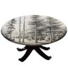 Barsada Ink Forest Grey Print Round Tablecloth, Waterproof Wipeable Decorative Table Cover, for Parties Kitchen Dinning and Outdoor Fit for 44"" Table, GQ-SBZB-2402ixO1186-D130 view 1