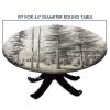 Barsada Ink Forest Grey Print Round Tablecloth, Waterproof Wipeable Decorative Table Cover, for Parties Kitchen Dinning and Outdoor Fit for 44"" Table, GQ-SBZB-2402ixO1186-D130 view 4