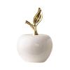 JISADER Apples Statue Ceramic Apples Figurine Fruit Sculpture Ornament for Dining Room Bedroom, White, Small view 1