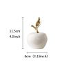 JISADER Apples Statue Ceramic Apples Figurine Fruit Sculpture Ornament for Dining Room Bedroom, White, Small view 2