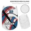 YUKILUKA Baseball Team Player Gym Ocean Laundry Hamper, Foldable Pop-up Mesh Hamper Dirty Clothes Basket Collapsible for Storage With Durable Handles, Custom 8th, 15X15X24IN view 3
