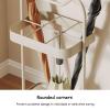 Metal Umbrella Holder Stand with Removable Drip Tray - Free Standing Umbrella Rack Organizer with 6 Slots 2 Hooks for Entryway Home Office Patio Decor - Holds Long and Short Umbrellas,Orange view 3