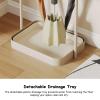 Metal Umbrella Holder Stand with Removable Drip Tray - Free Standing Umbrella Rack Organizer with 6 Slots 2 Hooks for Entryway Home Office Patio Decor - Holds Long and Short Umbrellas,Orange view 4