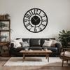 SIGNLEADER Metal Wall Clock Decor Wall Art Silent Battery Operated, Sunburst Roman Numerals Wall Sculpture Clock Hangings Home Decoration for Living Room, Bedroom, Kitchen, Bathroom - 36" Black view 2