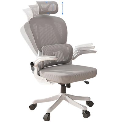 Desk Chair Ergonomic Office Chair, High Back Mesh Home Office Chair with Adjustable Headrest, Breathable Swivel Computer Chair with Wheels, Lumbar Support & Armrests, Tilt Function