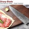 5 Piece Damascus Kitchen Knife Set With Magnetic Wooden Block and Resin Chopping Board,Sharp High Carbon Stainless Steel Blade,VG10 Core 67 Layers Blade,Full Tang G10 Handle,Beautiful Feather Pattern view 3