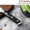 5 Piece Damascus Kitchen Knife Set With Magnetic Wooden Block and Resin Chopping Board,Sharp High Carbon Stainless Steel Blade,VG10 Core 67 Layers Blade,Full Tang G10 Handle,Beautiful Feather Pattern view 4