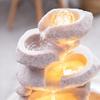 Tabletop Fountain Stacked Rocks Bowl Indoor Fountain 15 Inch Tall Tabletop Fountain Circulating Water and Lucky Crystal Ball, One Size Tabletop Water Fountain (Color : R view 3