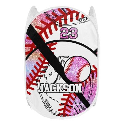 Baseball Team Player Gym Candy Storage Basket Laundry Hamper Bag Basket for Washing Clothes Bin Bag Dirty Cloth Toy Storage Hamper Bag