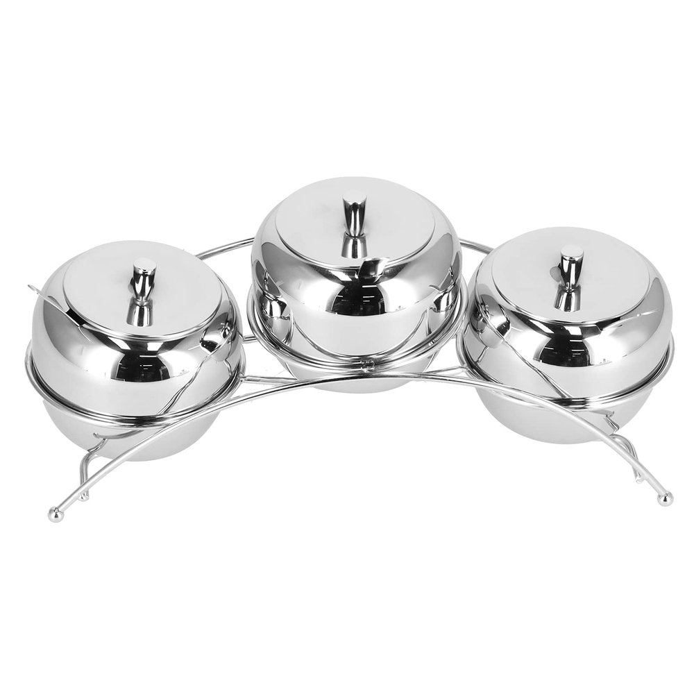 UNbit Kitchen Stainless Steel Seasoning Containers Set,Seasoning Containers with Lids and Spoon,Spice Jars Spice Containers Spice Racks Jar