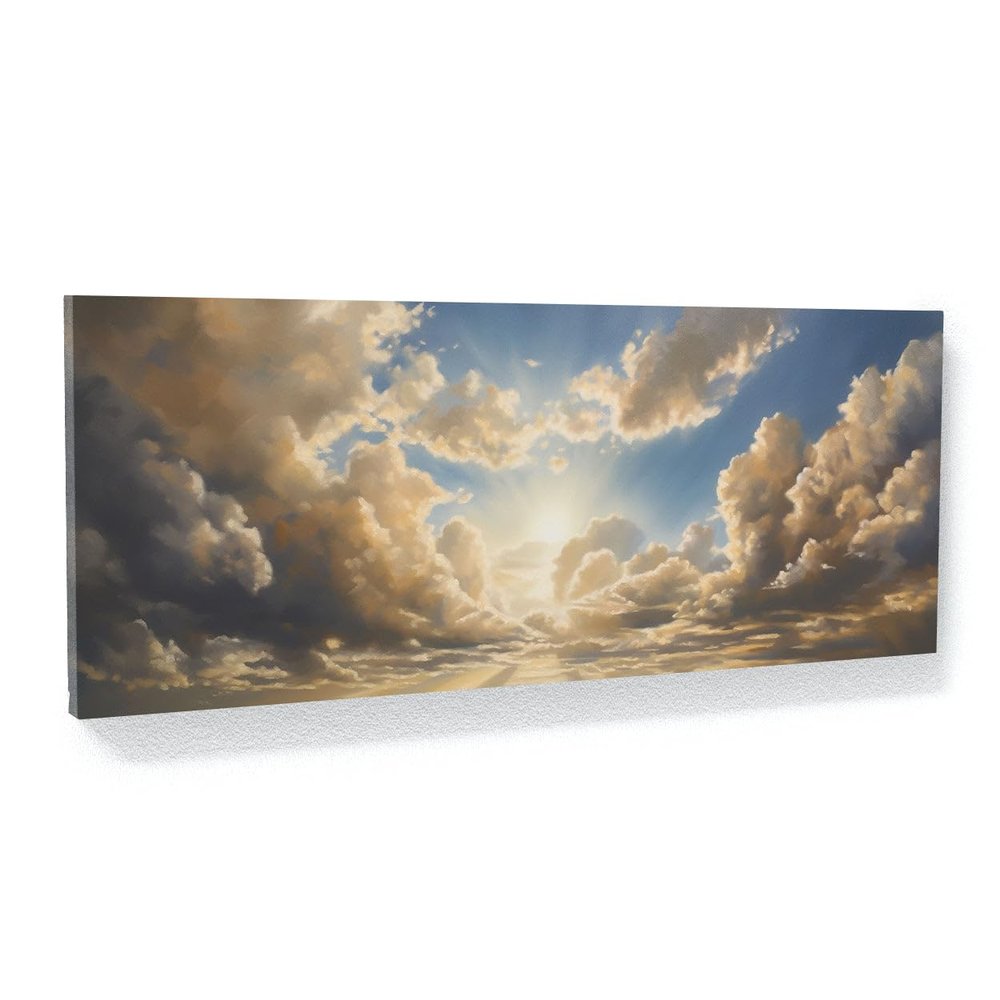 Sense Canvas Cloud Sky Sunlight Warmth 30 Canvas Art - Home Decor Wall Art Print Poster Painting Medium 30x12 / 1.5"
