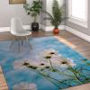 Spring Flowers Area Rug White Floral Cute Daisy Decorative Non-Shedding Rug Washable Soft Carpets for Kids Room Nursery Decor 2' x 3' view 1