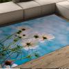Spring Flowers Area Rug White Floral Cute Daisy Decorative Non-Shedding Rug Washable Soft Carpets for Kids Room Nursery Decor 2' x 3' view 3