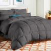 AHJ Beddings Hotel Luxury 1200 Thread Count Twin-XL Size 7 Piece Bed in a Bag (16 inch Deep Pocket Sheet Set & 300GSM Comforter) 100% Egyptian Cotton - Elephant Grey Solid view 1