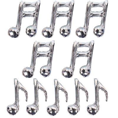 10PCS Music Note Balloons Silver Aluminum Birthday Party Balloon Music Themed Party Supplies Baby Shower Party Wedding Decorations