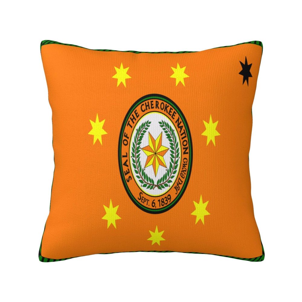 LIFANGMI Flag of The Cherokee Nation Throw Pillow Covers 18x18 Inch Double-Sided Plush Home Decor Pillow Cases Sofa Bedroom Living Room Pillow Cover, White