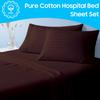 3 Piece Hospital Bed Sheet Set, 100% Egyptian Cotton 400 Thread Count, Soft and Comfy, Standard Size 36X80 Inch with 14 Inch Deep Pocket, Chocolate Stripe view 2