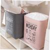 PRETYZOOM Cotton Laundry Basket Woven Lid Storage Basket Foldable and Portable Clothes Organizer for Bedroom Dorm Apartment view 4