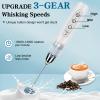 BSRGMS Milk Frother Handheld for Coffee, Electric Whisk 3 Speed Adjustable, Drink Mixer with Stainless 3 Whisks, Rechargeable Hand Frother Wand, Foam Maker for Latte Cappuccino Hot Chocolate Egg White view 3