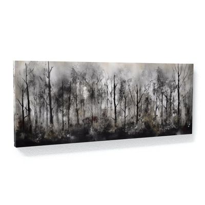 Sense Canvas Botanical Charcoal 49 Canvas Art - Home Decor Wall Art Print Poster Painting Small 20x8 / 1.5"