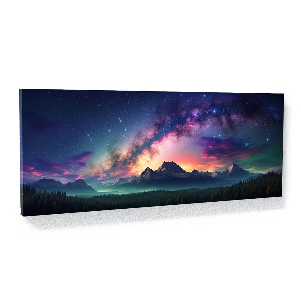 Sense Canvas Galaxy Landscape Photograph 32 Canvas Art - Home Decor Wall Art Print Poster Painting Large 40x16 / 1.5"