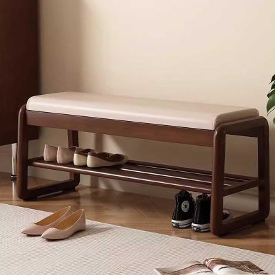 2-Tier Bamboo Shoe Bench, Shoe Rack Storage Organizer, Ideal for Hallway, Bathroom, Living Room and Corridor
