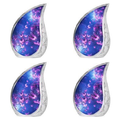 PARUHAS Small Purple Butterfly Urns - Adult Female Ashes Keepsake Urn (3Inch, 4Pcs)