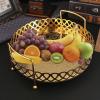 MINGZHE European Style Fruit Plate Light Luxury Retro Style Elegant Decorative Golden Metal Serving Tray Kitchen Bar Dining Centerpiece Top Decoration Food Display Jewelry Plate view 2